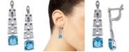 Macy's Swiss Blue Topaz Panther Link Drop Earrings (5 ct. t.w.) in Sterling Silver